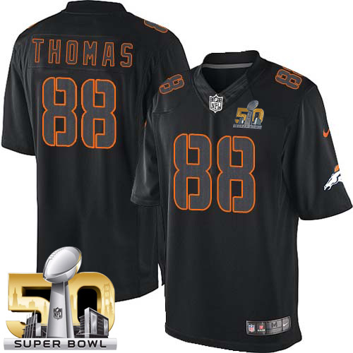 Youth Elite Demaryius Thomas Super Bowl L Nike Jersey Black - #88 Impact NFL Denver Broncos